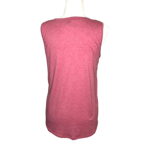 Design Lab Mauve Pink Slub Tank Top with Embroidered Star Pocket - Picture 4 of 6
